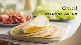  Presentation with cutting board - Presentation design featuring mexican-corn-tortillas background and a yellow colored foreground