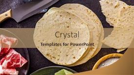  Presentation with corn - Slide deck consisting of mexican-corn-tortillas background and a coral colored foreground