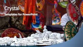  Presentation with mexican culture - Beautiful PPT layouts featuring mexican craft souvenirs market backdrop and a tawny brown colored foreground