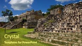  Presentation with mexico city - Colorful slide deck enhanced with mexican culture - ancient maya city of ek backdrop and a tawny brown colored foreground