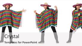  Presentation with mexican culture - Presentation theme enhanced with mexican culture - handsome man in vivid poncho background and a white colored foreground