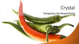  Presentation with red chilli - Theme enhanced with mexican culture - red and green chilli peppers background and a  colored foreground