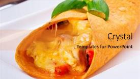  Presentation with mexican - Audience pleasing presentation theme consisting of mexican enchiladas on the plate backdrop and a gold colored foreground
