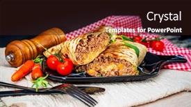  Presentation with grilled chicken - Cool new slide deck with mexican-fajita-wraps-with-grilled backdrop and a wine colored foreground