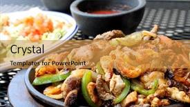  Presentation with mexican fajitas - Amazing PPT theme having mexican fajitas backdrop and a gold colored foreground