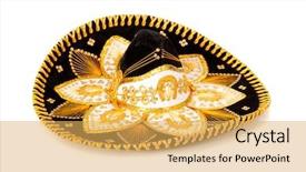  Presentation with fiesta - Slide deck consisting of mexican fiesta - black and gold mariachi sombrero background and a yellow colored foreground