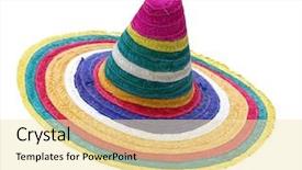  Presentation with clipping - Colorful theme enhanced with mexican fiesta - colorful sombrero isolated with clipping backdrop and a  colored foreground