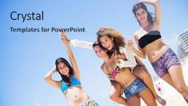  Presentation with fun - Slide set with mexican fiesta - group of friends having fun background and a light blue colored foreground