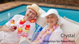  Presentation with toasting - PPT layouts with mexican fiesta - happy senior couple drinking cocktails background and a soft green colored foreground