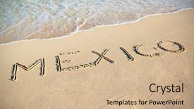  Presentation with caribbean - PPT theme enhanced with mexican fiesta - mexico sign on the beach background and a coral colored foreground