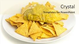  Presentation with nachos - Theme featuring mexican fiesta - nachos plate isolated background and a yellow colored foreground