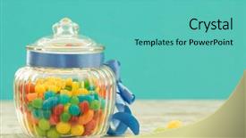  Presentation with blue ribbon - Slide deck consisting of mexican fiesta - nice glass container with blue background and a teal colored foreground