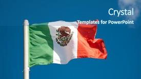  Presentation with mexican - PPT theme with mexican flag against blue sky background and a ocean colored foreground