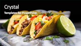  Presentation with ground beef - Slide deck consisting of mexican food - delicious tacos background and a black colored foreground