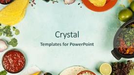  Presentation with food tortilla - Presentation enhanced with mexican food concept tortilla chips background and a sky blue colored foreground