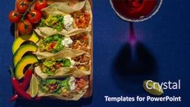  Presentation with taco - Presentation featuring mexican-food-delicious-taco-shells background and a navy blue colored foreground
