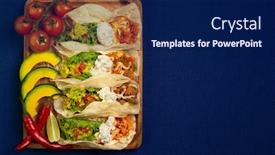  Presentation with mexican food delicious taco shells - Beautiful PPT theme featuring mexican-food-delicious-taco-shells backdrop and a navy blue colored foreground