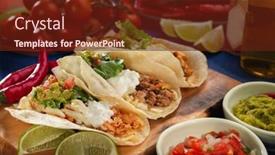  Presentation with taco - PPT theme consisting of mexican-food-delicious-taco-shells background and a tawny brown colored foreground