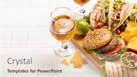  Presentation with burgers - Slide set featuring mexican-food-featuring-tacos-burritos background and a lemonade colored foreground