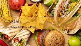  Presentation with burgers - Theme with mexican-food-featuring-tacos-burritos background and a gold colored foreground