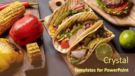  Presentation with mexican food - Slides consisting of mexican-food-featuring-tacos-burritos background and a tawny brown colored foreground