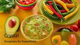  Presentation with mexican food - Audience pleasing presentation consisting of mexican food mixed guacamole nachos backdrop and a gold colored foreground
