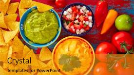  Presentation with mexican food - Cool new presentation theme with mexican food nachos guacamole pico de gallo and dipping cheddar cheese backdrop and a gold colored foreground