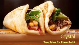  Presentation with mexican food - PPT theme with mexican-food-quesadillas-with-chicken background and a  colored foreground