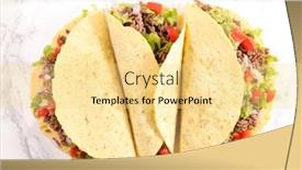  Presentation with mexican food - Slides with mexican-food-tacos-with-beef background and a blonde colored foreground