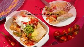  Presentation with spicy food - Theme enhanced with mexican-food-traditional-dish background and a red colored foreground