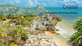  Presentation with archaeological - Amazing PPT layouts having mexican history - mayan ruins of tulum tulum backdrop and a light blue colored foreground