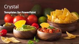  Presentation with salsa guacamole - PPT layouts with mexican-guacamole-and-salsa-dip background and a tawny brown colored foreground