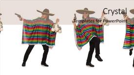  Presentation with money bag sysmbol - Amazing presentation theme having mexican holding gun and money backdrop and a coral colored foreground