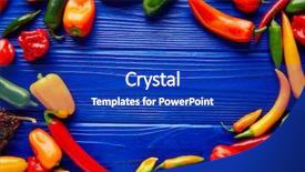  Presentation with jalapeno - Presentation design with mexican hot chili peppers colorful background and a royal blue colored foreground