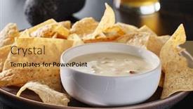  Presentation with blanco - Slide set with mexican-hot-queso-blanco-cheese background and a coral colored foreground