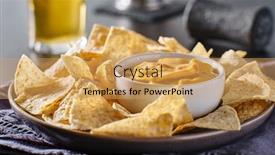  Presentation with dip - Presentation with mexican-hot-queso-cheese-dip background and a yellow colored foreground