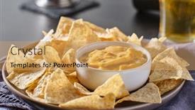  Presentation with dip - Presentation theme consisting of mexican-hot-queso-cheese-dip background and a yellow colored foreground