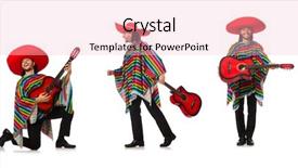  Presentation with folklore mexican - Presentation theme featuring mexican in vivid poncho holding background and a lemonade colored foreground