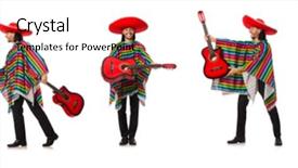  Presentation with mexican - Colorful presentation theme enhanced with mexican in vivid poncho holding backdrop and a lemonade colored foreground