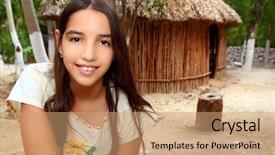  Presentation with american indian - Cool new presentation theme with mexican indian mayan latin girl backdrop and a coral colored foreground
