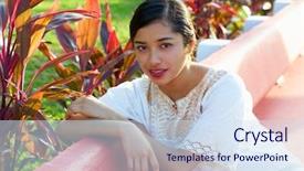  Presentation with mexican culture - Presentation theme enhanced with mexican latin woman with ethnic background and a sky blue colored foreground