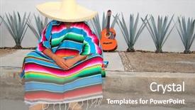  Presentation with mexican - Cool new presentation theme with chinese noodles and sticks in takeaway box on green napkin on pink background backdrop and a sky blue colored foreground