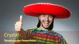  Presentation with mexican - PPT theme enhanced with mexican-man-with-thumbs-up background and a  colored foreground