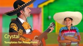  Presentation with music mariachi - Colorful slide set enhanced with mexican mariachi charro man singing backdrop and a red colored foreground