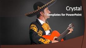  Presentation with music mariachi - Slide set consisting of mexican music - charro mariachi playing guitar background and a dark gray colored foreground