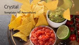  Presentation with dip - Amazing presentation theme having mexican nacho chips and salsa backdrop and a yellow colored foreground