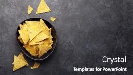  Presentation with nachos - Cool new PPT layouts with mexican-nachos-chips-top-view backdrop and a dark gray colored foreground