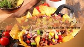  Presentation with nachos - Cool new presentation design with mexican nachos chips- tortilla chip backdrop and a gold colored foreground
