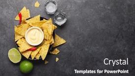  Presentation with nachos - Cool new presentation with mexican-nachos-chips-with-cheese backdrop and a dark gray colored foreground