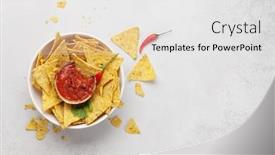  Presentation with nachos - Audience pleasing PPT layouts consisting of mexican-nachos-chips-with-salsa backdrop and a white colored foreground